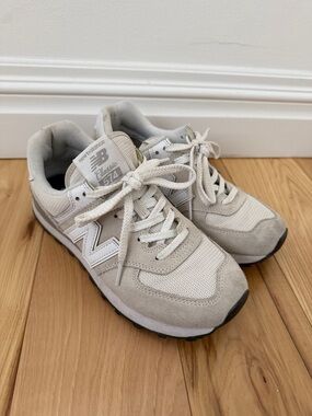 New Balance Women's Classic Core Nimbus Cloud and White 574 Sneakers 7.5